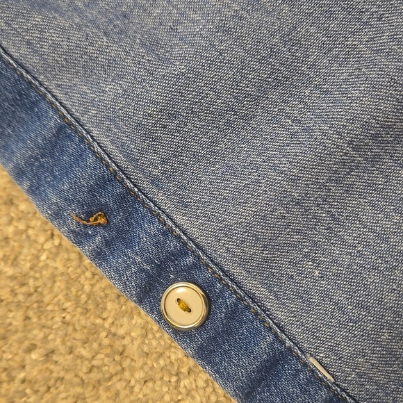 Womens Size Small To Medium Denim Sleeveless Shirt Vest - Picture 7 of 7